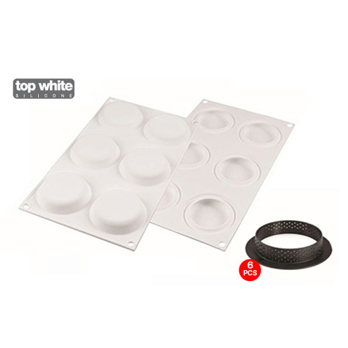 Silikomart KIT TARTE RING 80, Mold and Perforated Ring image 1