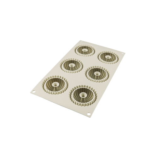 NEW Silikomart Mini Raggio Silicone Mould 6 Cup Light Grey