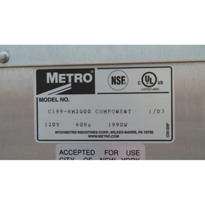 Metro C199-HM2000 Food Warmer, Used Very Good Condition image 2
