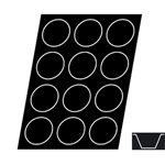 Demarle Half-Size Flexipan Origine Muffin 3.89 Oz, 79mm Dia x 36mm High (3-5/16" Dia x 1-3/8" High), 12 Cavities image 1