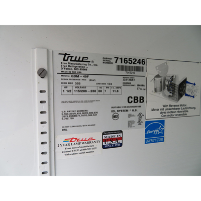 True 2 Door Freezer Model # GDM-49F, Used Great Condition image 3