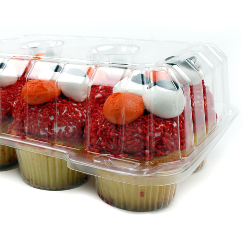 Hinged Clear Plastic Container for 6 Muffins, Case of 350 image 2