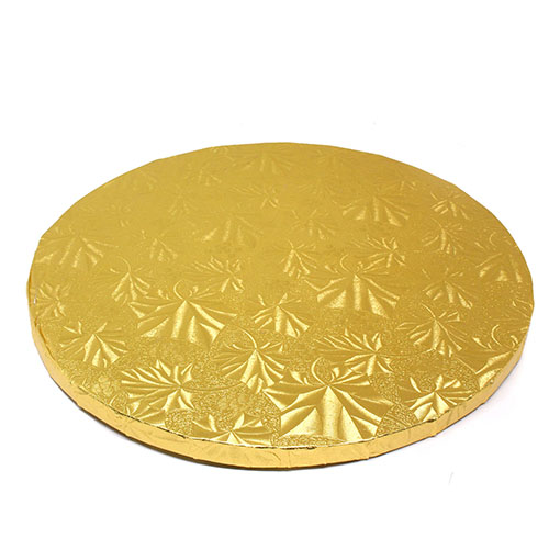 Round Gold Foil Cake Drum Board, 22" x 1/2" High, Pack of 6 image 1