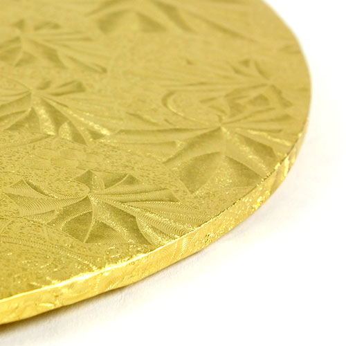 Round Gold Foil Cake Board, 12" x 1/4" High, Pack of 12 image 1