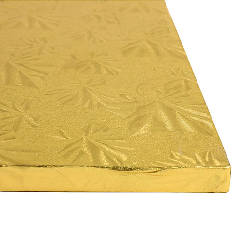 Square Gold Foil Cake Board, 9" x 1/2" Thick, Pack of 6 image 1
