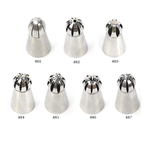 Russian Sphere Piping Nozzles, Stainless Steel Tubes, Set of 19 image 1