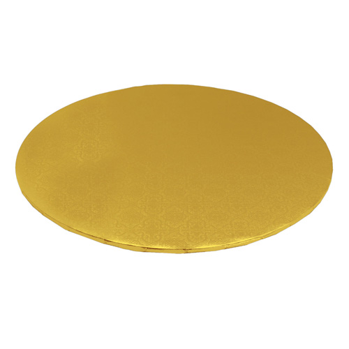 O'Creme Round Gold Cake Drum Board, 16" x 1/4" High, Pack of 10 image 1