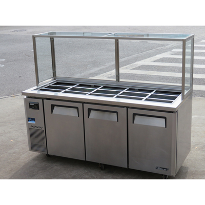 Turbo Air JBT-72 Refrigerated Salad Bar with Custom Enclosed Sneeze Guard, Used Great Condition image 1