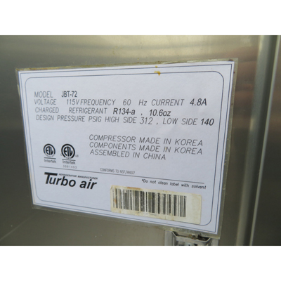 Turbo Air JBT-72 Refrigerated Salad Bar with Custom Enclosed Sneeze Guard, Used Great Condition image 5