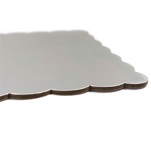Silver Scalloped Log Cake Boards 6.5" x 16.75" - Case of 50 image 1