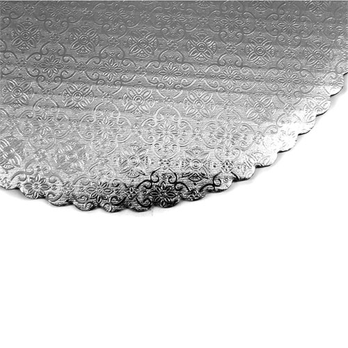 O'Creme Silver Scalloped Round Cake & Pastry Board, 9" - Pack of 10 image 2