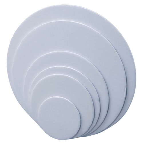 O'Creme Round White Cake Board, 14" x 1/4" High, Pack of 10 image 1