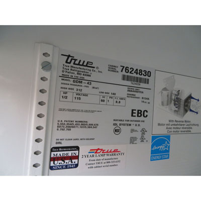 True GDM-43 Glass Door Refrigerator, Used Excellent Condition image 2