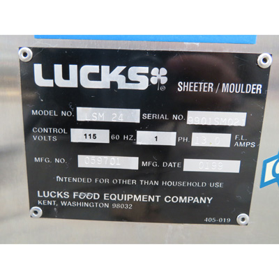 Lucks LSM24 Bread Moulder Sheeter, Used Excellent Condition image 6