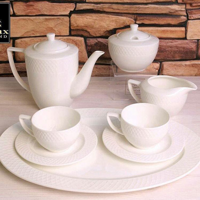 Wilmax WL-880107/6C Fine Porcelain 3 Oz (90 ml) Coffee Cup & Saucer, Set of 6 in Gift Box image 1