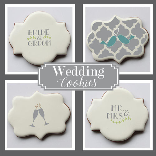Confection Couture Wedding Bells Words Cookie Stencil image 1