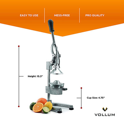 Vollum Manual Stainless Steel Extra Large Fruit Juicer image 1