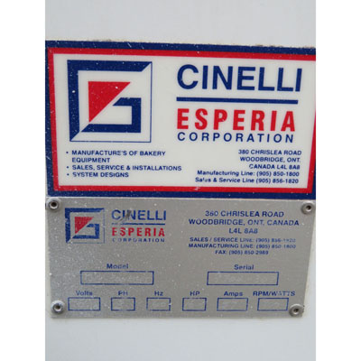 Cinelli CG/300KG Spiral Mixer 3 Phase, Used Great Condition image 7