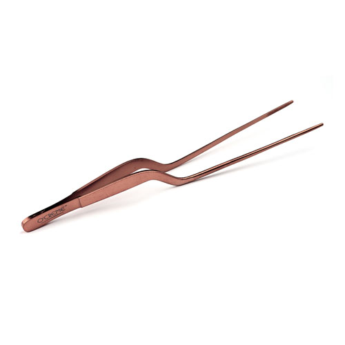 O'Creme Rose Gold Stainless Steel Fine Tip Offset Tweezers, 8"  image 1