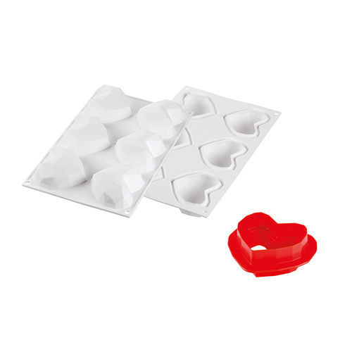 Silikomart "AMORINI ORIGAMI 110" Flexible Baking & Freezing Mold, 3.72 Oz., 6 Cavities image 1