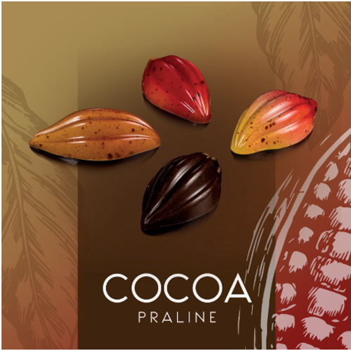 Martellato Polycarbonate Chocolate Mold, Cocoa Pod, 52 x 26 x 14mm H, 21 Cavities image 1