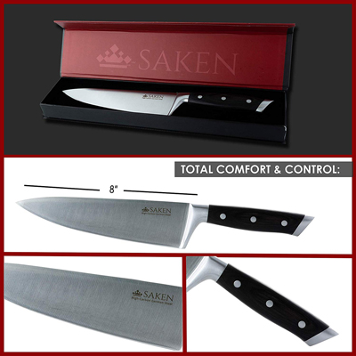 Saken 8 Inch High Carbon German Steel Chefs Knife image 1