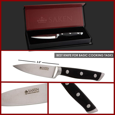 Saken 3.5 Inch High Carbon German Steel Paring Knife image 1