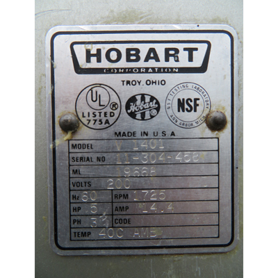 Hobart 140 Quart V1401 Mixer with Bowl, Used Great Condition image 3