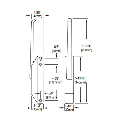 Door Latch with Strike - Straight Handle image 3