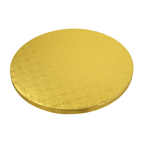 O'Creme Round Gold Cake Drum Board, 16" x 1/2" High, Pack of 5 image 1