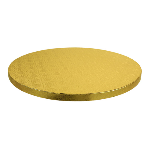 O'Creme Round Gold Cake Drum Board, 12" x 1/2" High, Pack of 5 image 2