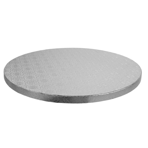 O'Creme Round Silver Cake Drum Board, 14" x 1/2" High, Pack of 5 image 2