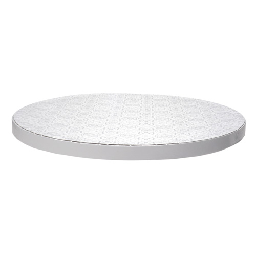 O'Creme Round White Cake Drum Board, 9" x 1/2" High, Pack of 5 image 1