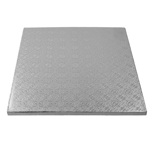O'Creme Square Silver Cake Drum Board, 18" x 1/2" Thick - Pack of  5 image 2