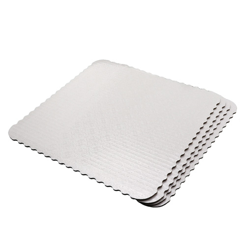 O'Creme White Scalloped Corrugated Square Cake Board, 14", Pack of 10 image 2