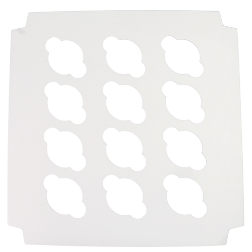 O'Creme White Cardboard Insert for Mini Cupcakes, 12 Cavities - Case of 100 image 1