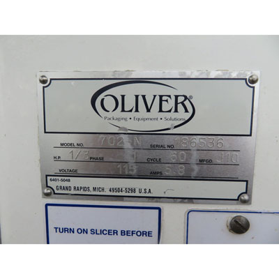 Oliver 702N Bagel Slicer with Return Slide, Used Great Condition image 2