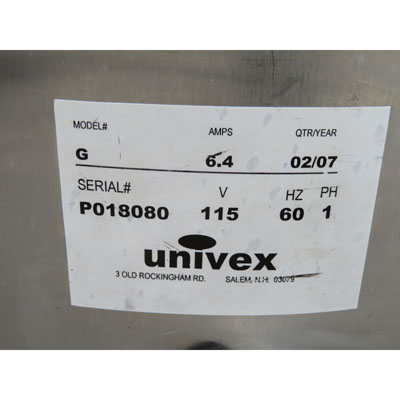 Univex G Peeler, Used Very Good Condition image 2