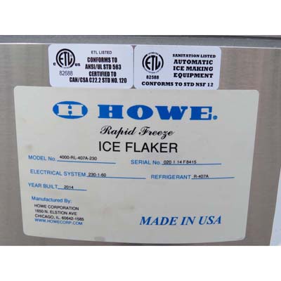 Howe 4000-RL Rapid Freeze Ice Flaker, New image 3