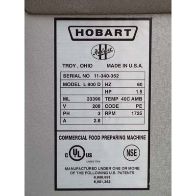 Hobart 80 Quart L800D Mixer, Used Excellent Condition image 4