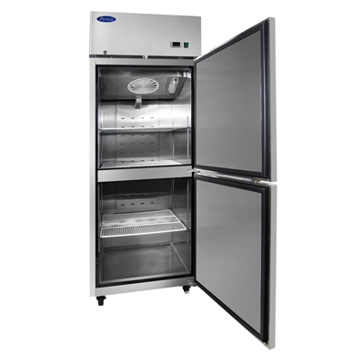 Atosa MBF8010GRL Top Mount Self Contained Refrigerator 28-3/4"W x 31-1/2"D x 81-1/4"H w/2 Locking Solid Half Doors - Left Hinged image 1