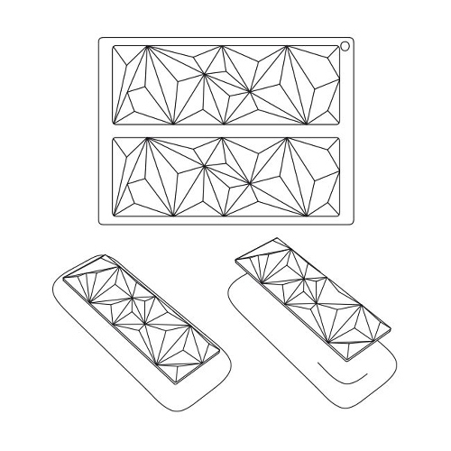 Emmanuele Forcone by Pavoni, Top Decoration Silicone ICEBERG Mold, 210mm x 70mm x 14mm H, 2 Cavities image 5