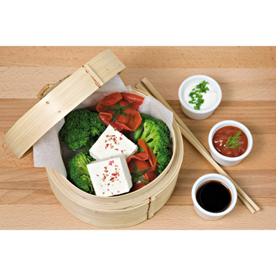 Packnwood Dim Sum Large Bamboo Steamer,  7.9" Dia. X  2.7" - Case of 10 image 1