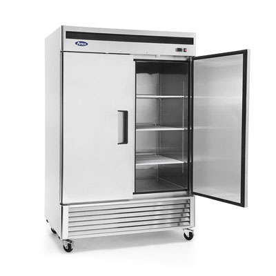 Atosa MBF8503GR Reach-In 2 Section Bottom Mount Freezer 54-3/8"W x 31-1/2"D x 83-1/8"H with 2 Locking Solid Doors image 1