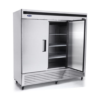 Atosa MBF8508GR 3 Section Reach-In Bottom Mount Refrigerator 81-7/8"W x 31-1/2"D x 83-1/8"H with 3 Locking Solid Doors image 1