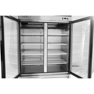 Atosa MCF8703GR 2-Section Bottom Mount Freezer Merchandiser 54.41"W x 31.5"D x 84.06"H w/2 Self-Closing Glass Doors w/Locks image 2