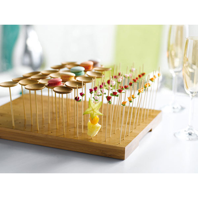 Packnwood Thani Bamboo Mini Dish with Skewer, 1.6" Dia. x 3.9", Case of 144 image 2