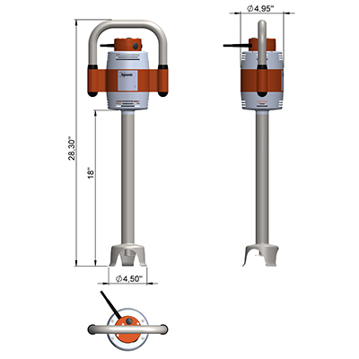 Dynamic MX044.1ES / SMX550ES Immersion Blender - 18" Tube image 1