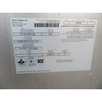 Pitco 34PSS Gas Donut Fryer with 210 Lb Oil Capacity, Used Great Condition image 6