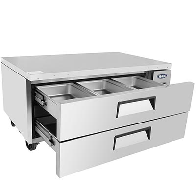 Atosa MGF8450GR Side Mount Refrigerated Chef Base 48-13/32"W X 32-1/16"D X 26-19/32"H - 7.7 Cu. Ft. image 1